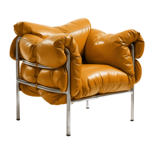 Living Room Accent Chair - Brown, Leather